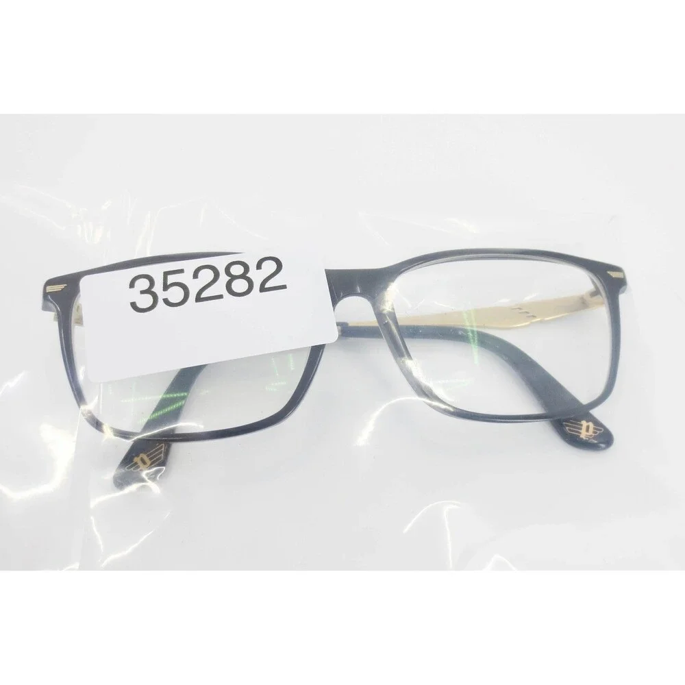 Police VPL986K 0700 Black Gold Rectangular Eyeglasses Frames 54-16-145 Mens